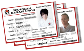 SKU INDIVIDUAL ASSOCIATE MEMBERSHIP ID CARD Shotokan Karate Union 松涛館 空手連盟
